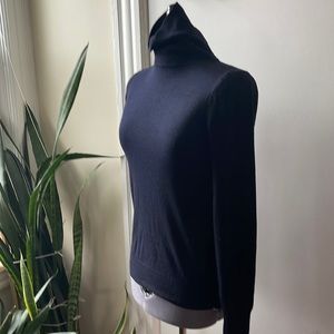 J Crew Merino navy blue turtleneck sweater. GUC